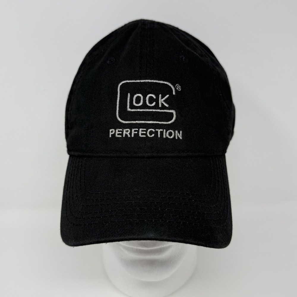 Glock Perfection Black Cotton Baseball Cap Adjustable Hat Embroidered Logo Mens